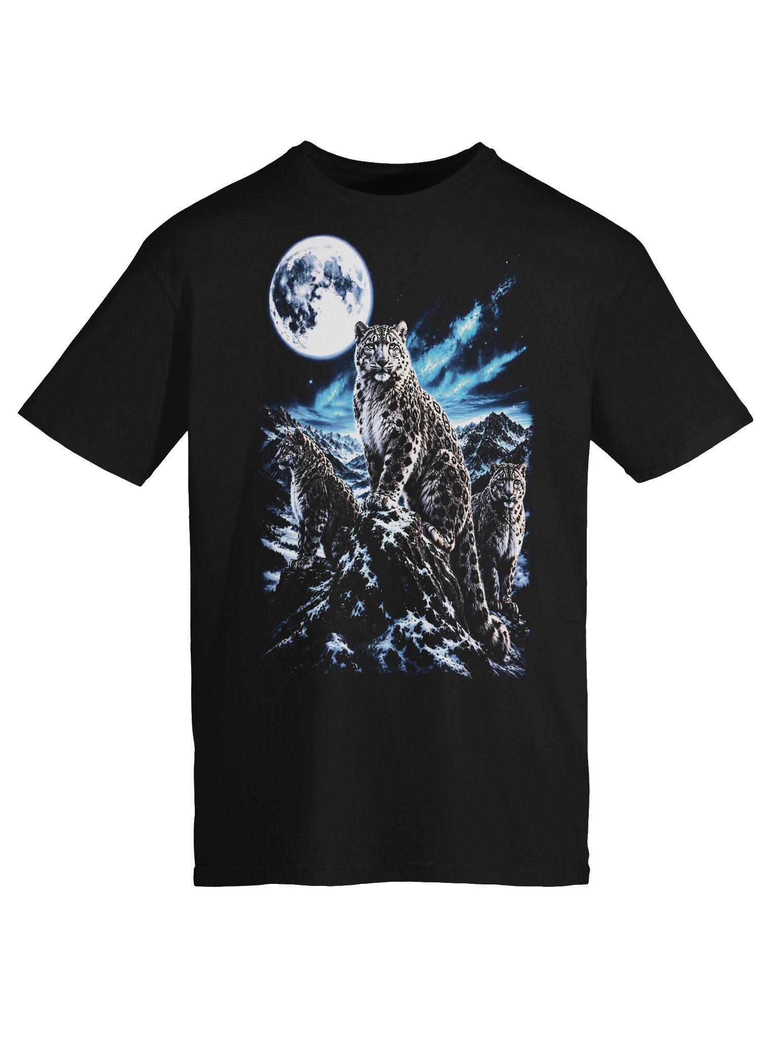 Snow Leopard Howling Moon Tshirt | Legendary Wildlife Shirt product image (4)