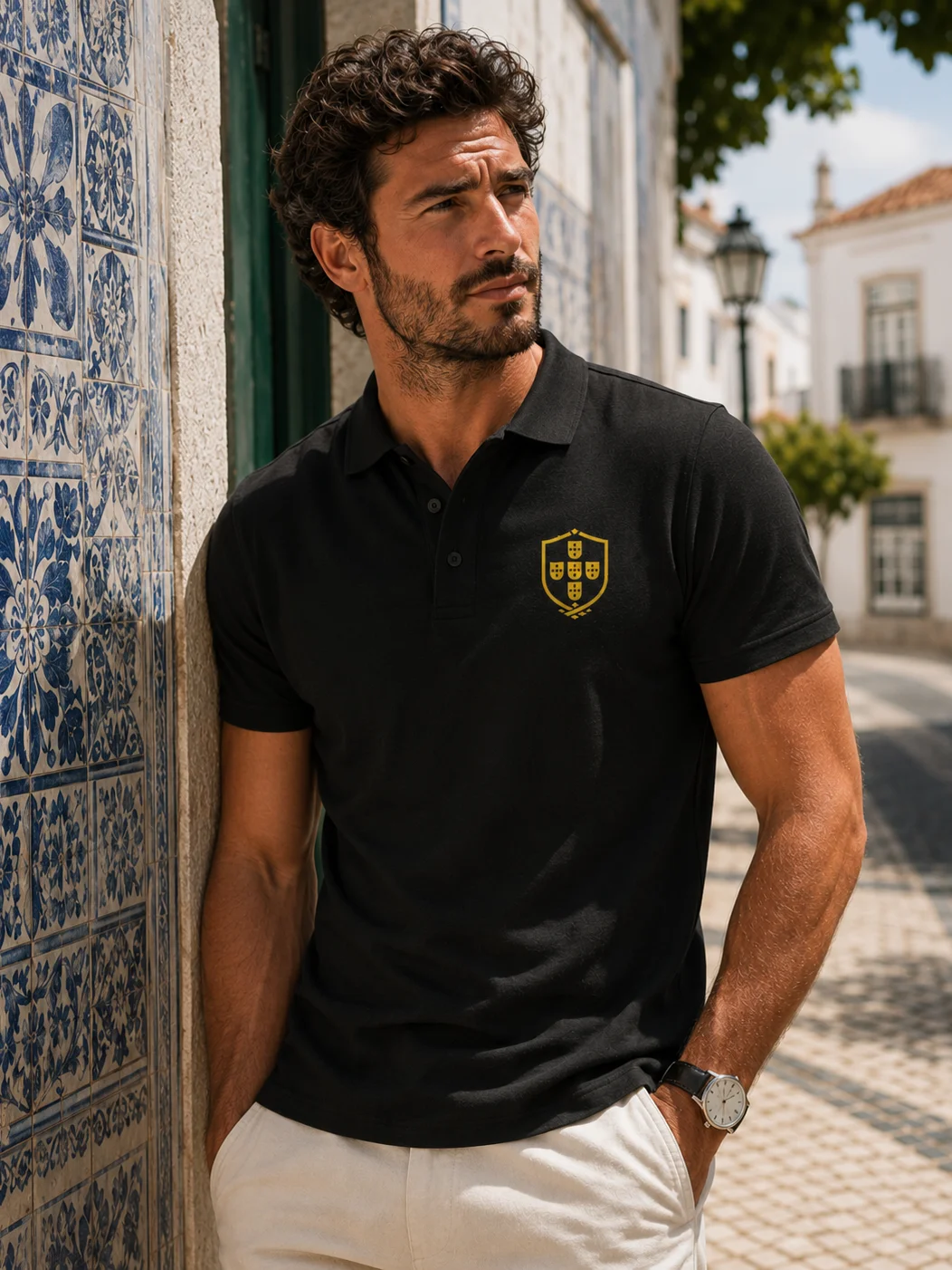 Portuguese Club Embroidered Crest Men's Polo Shirt product image (3)