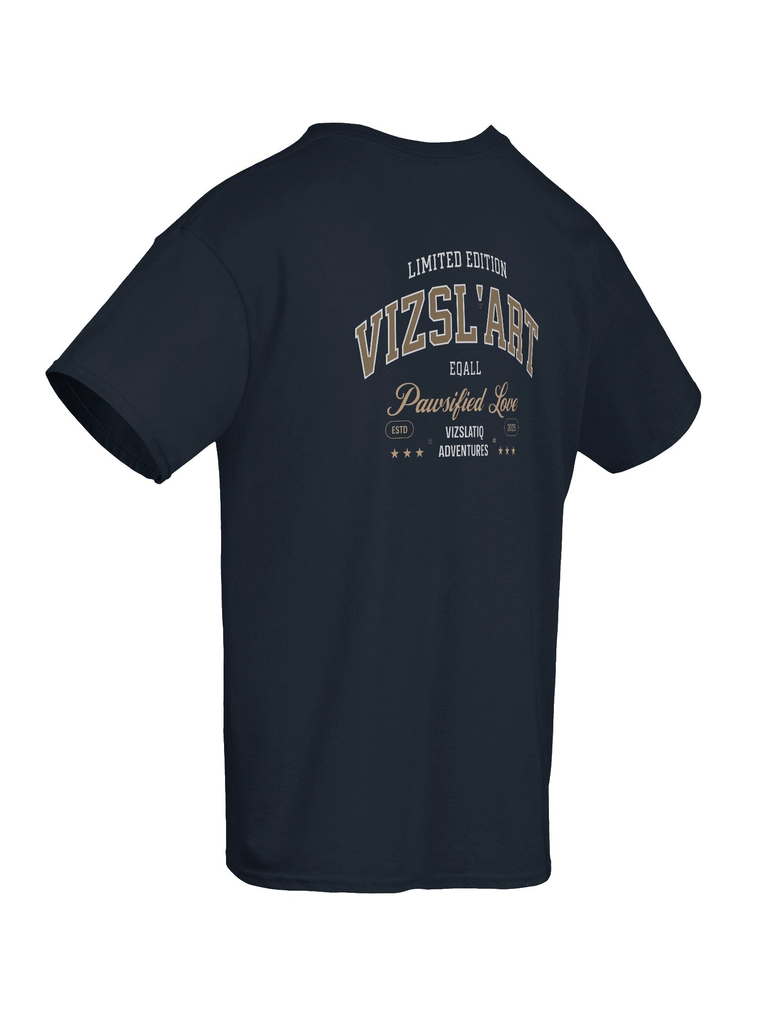 PAWSETIQ 100% Cotton Unisex Gildan T-shirt by EQALL® Essentials: VIZSL' Art_White_Light Brown_Beige product image (10)