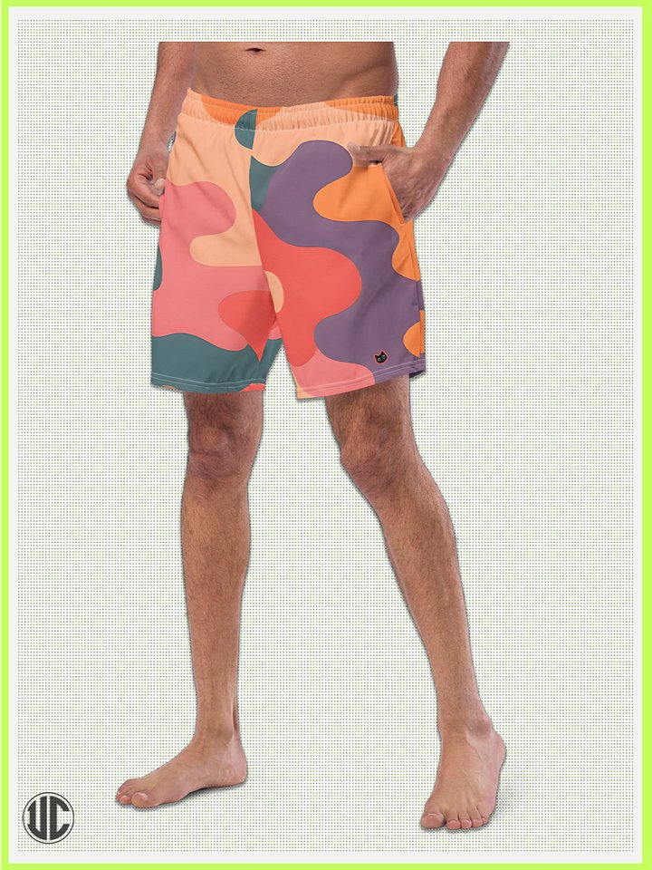 Becky's Coral Camo – Men’s Swim Trunks product image (1)