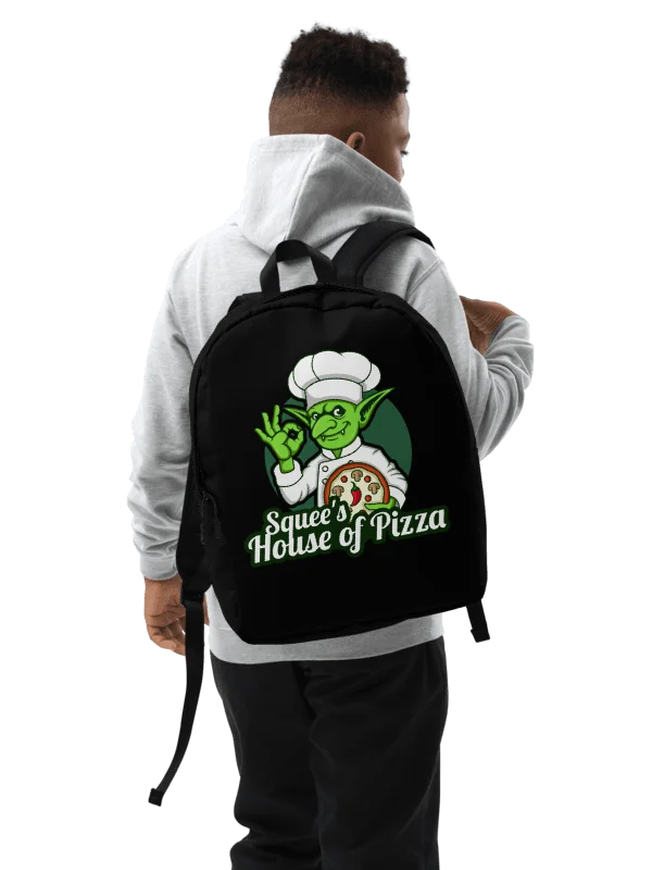 Squee’s House of Pizza Minimalist Backpack (Black) product image (3)