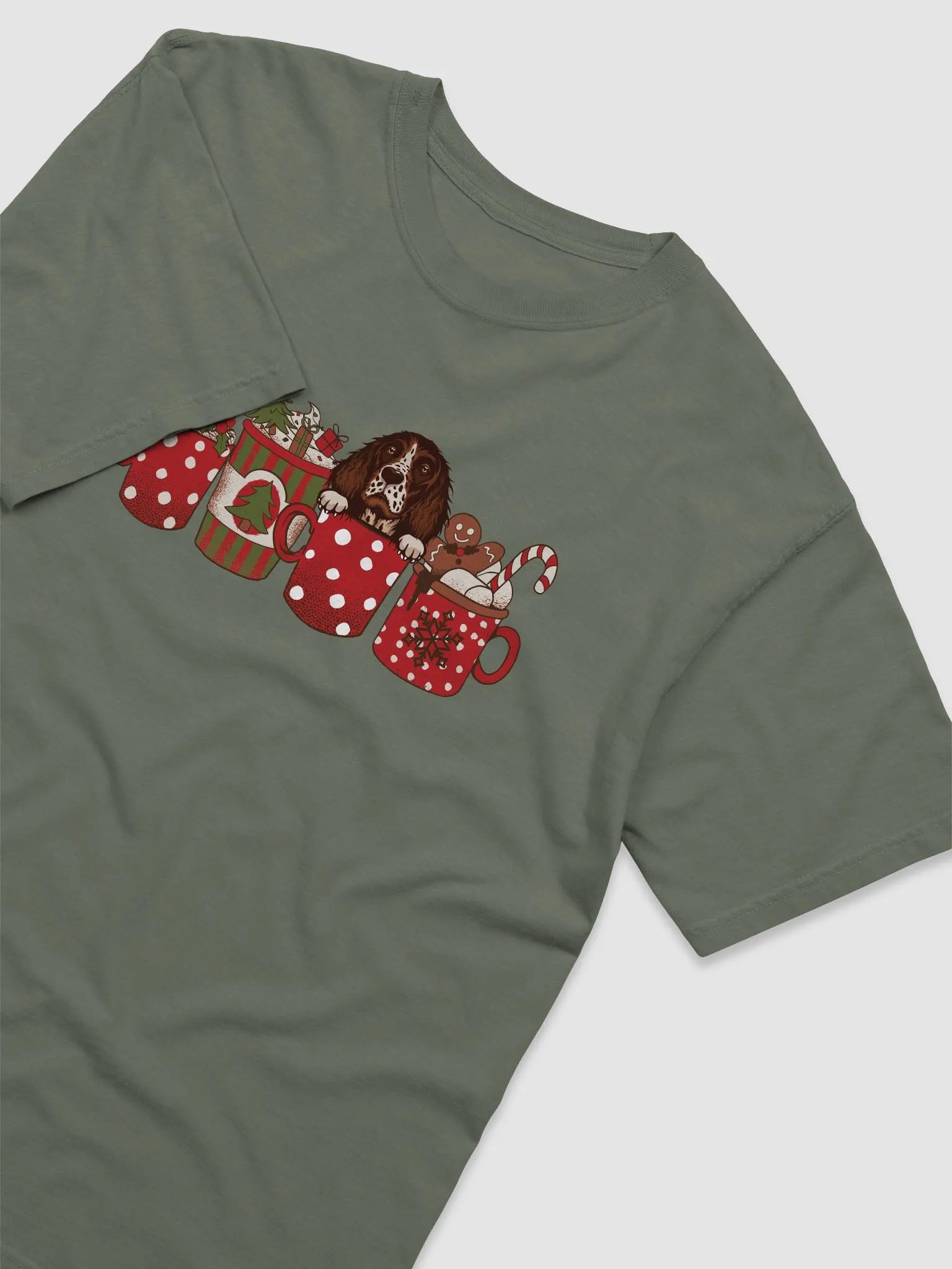 Cute Springer Spaniel in a Christmas Cup T-Shirt | Funny Christmas Pup in a Cup product image (21)