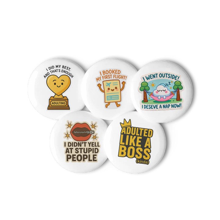 Adulted Like a Boss Pin Buttons Set product image (3)