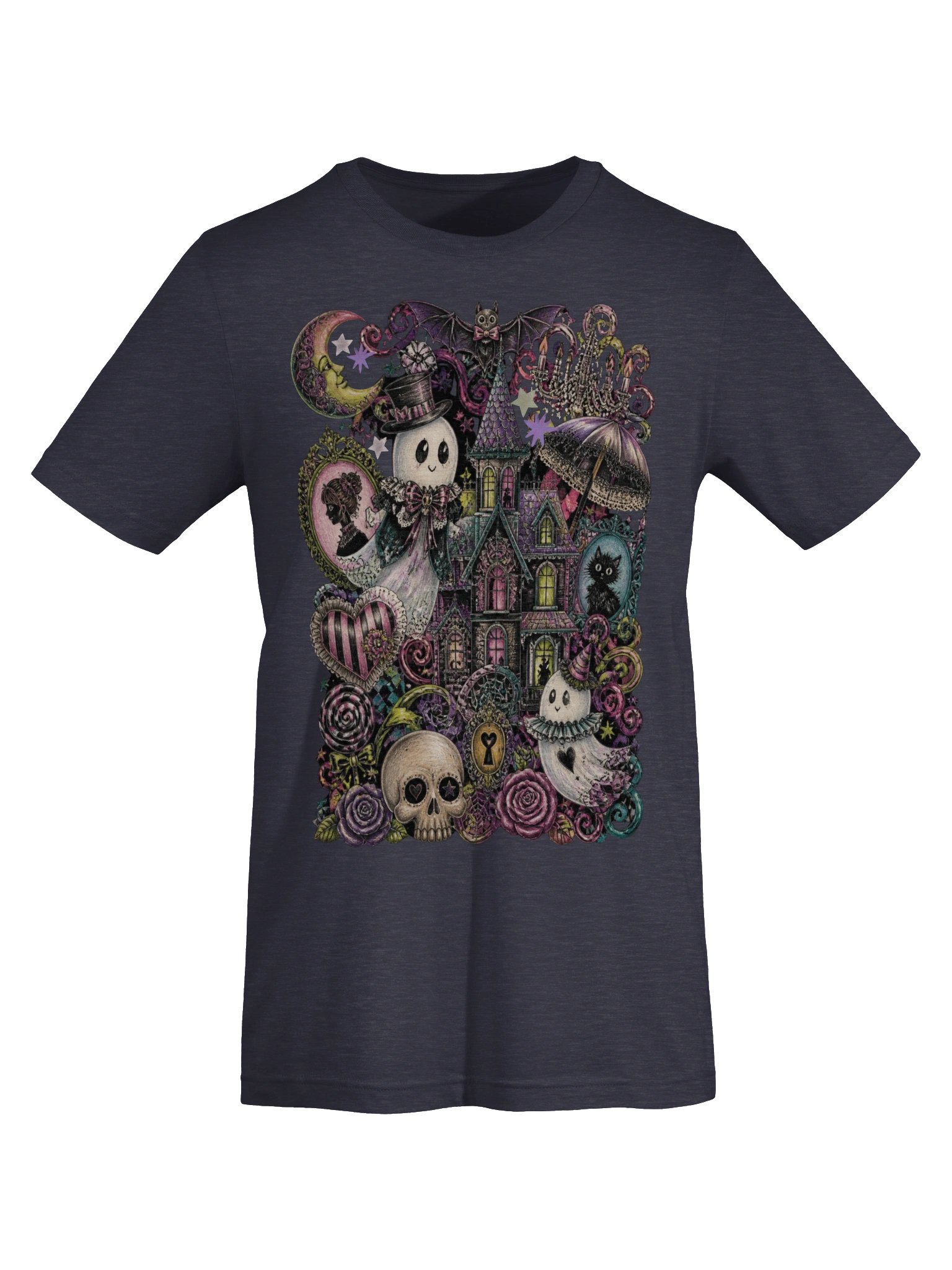 Whimsigoth Halloween Shirt, Victorian Haunted House Cute Ghost Tee product image (6)