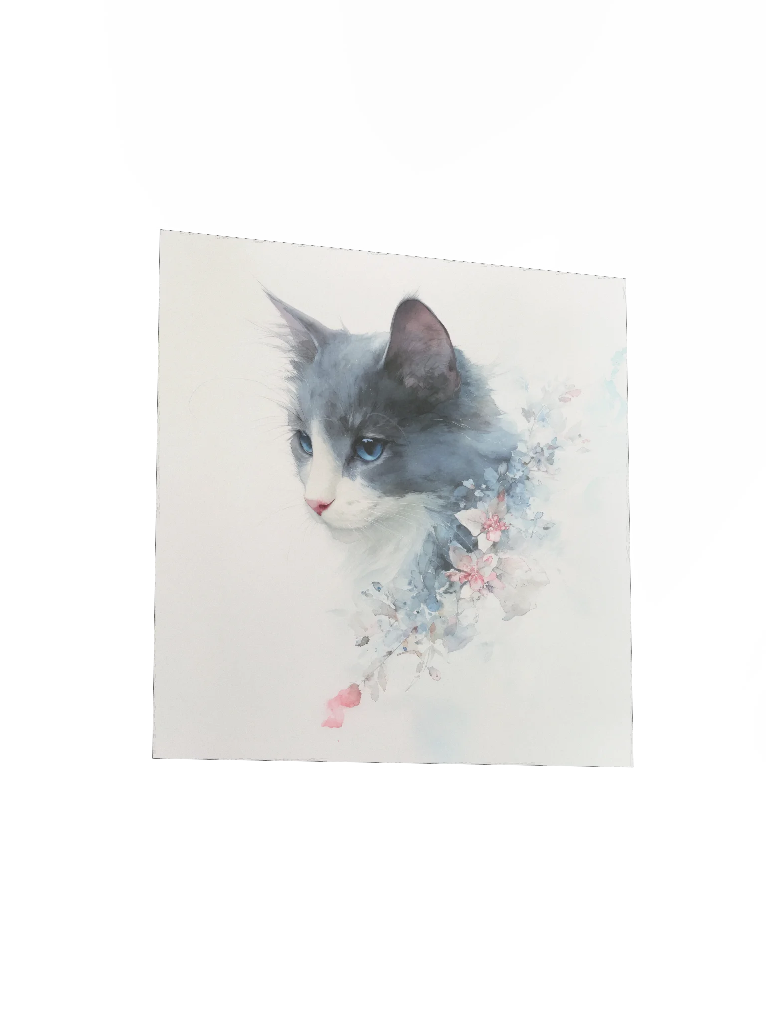 Powder Blue: Gray Cat Floral product image (11)