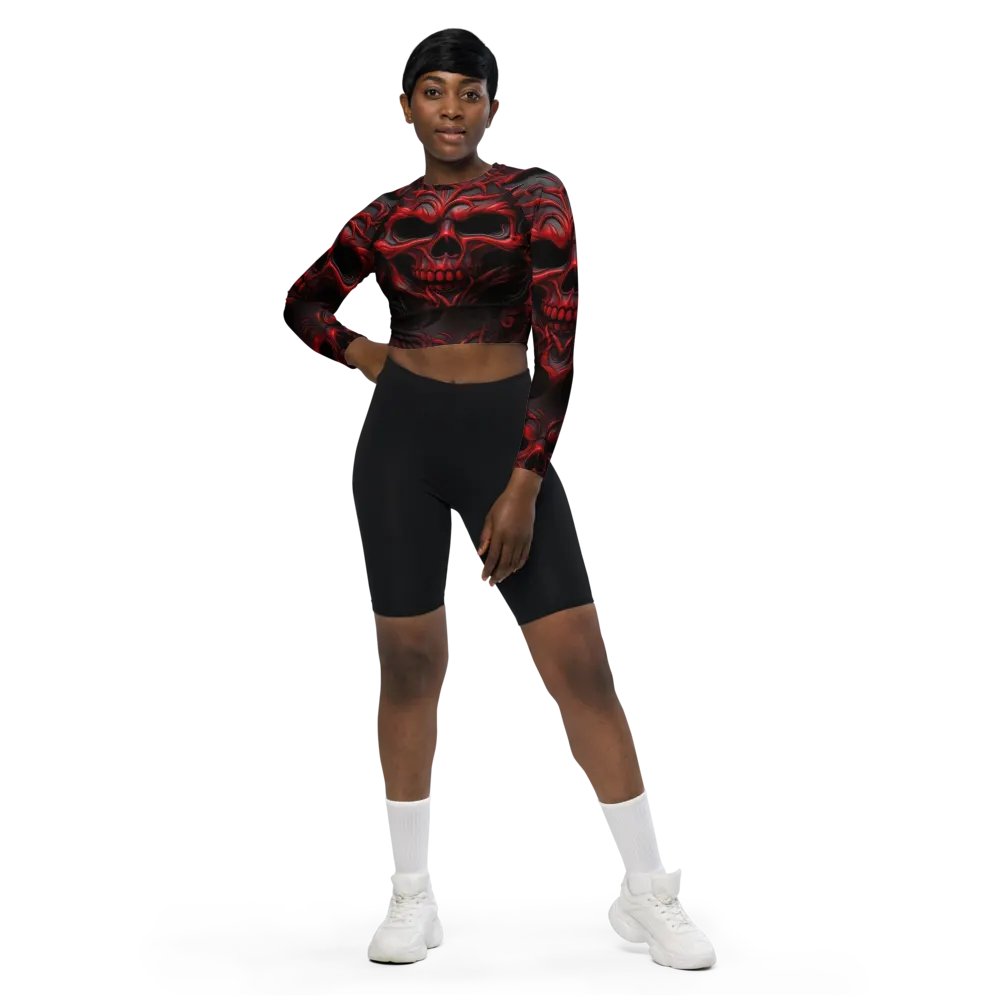 Eternal Red Skulls Recycled Crop Top product image (1)
