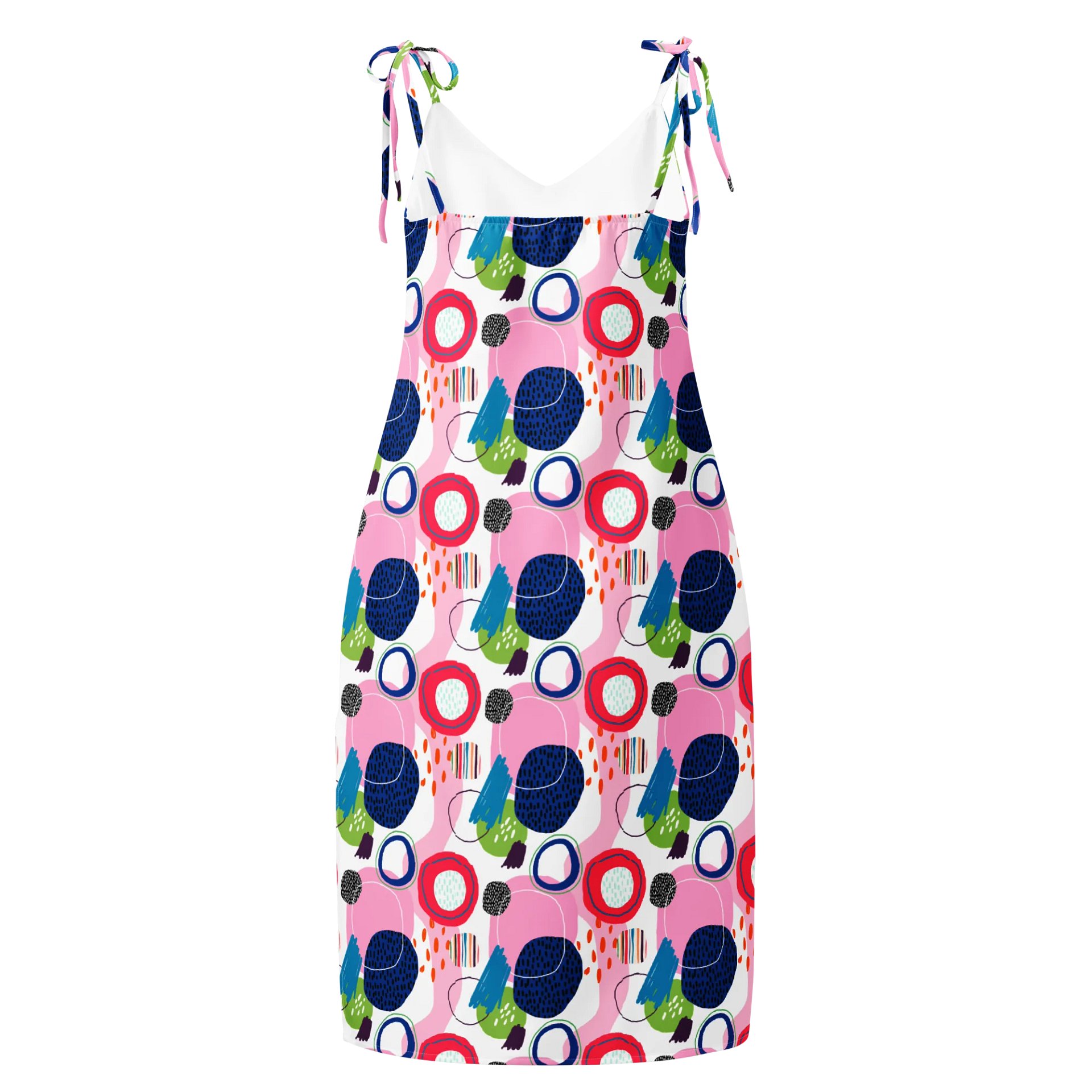 Vibrant Abstract Print Midi Chiffon Dress product image (2)