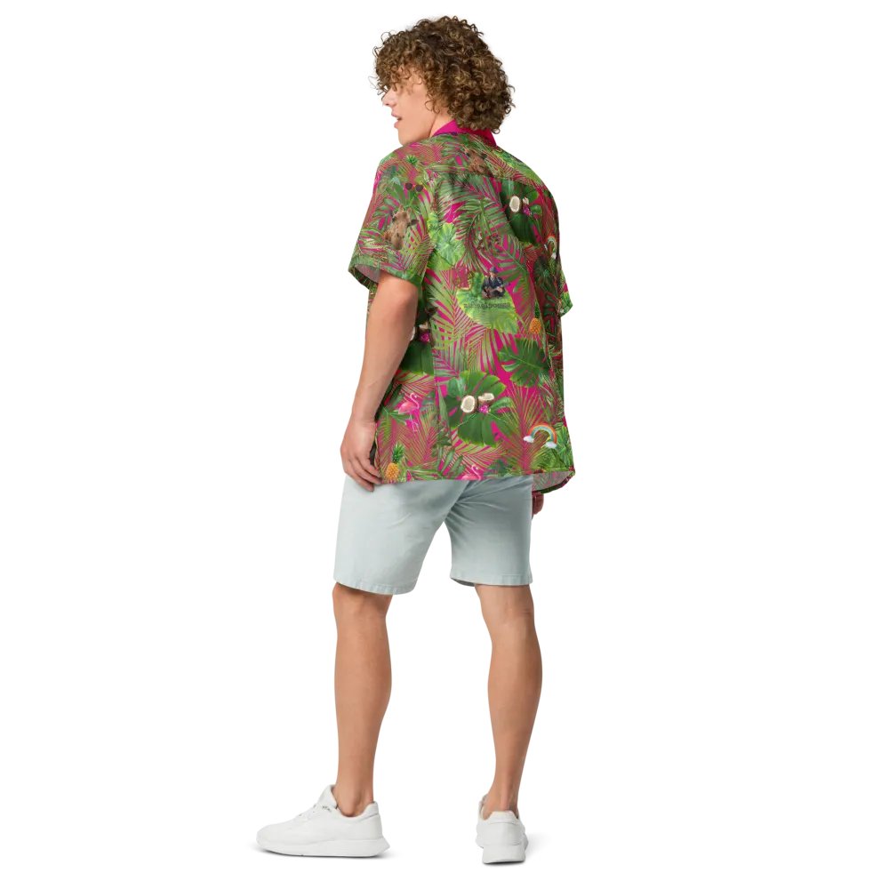 hawaiian shirt w/exclusive tropical pattern on flamingo product image (6)