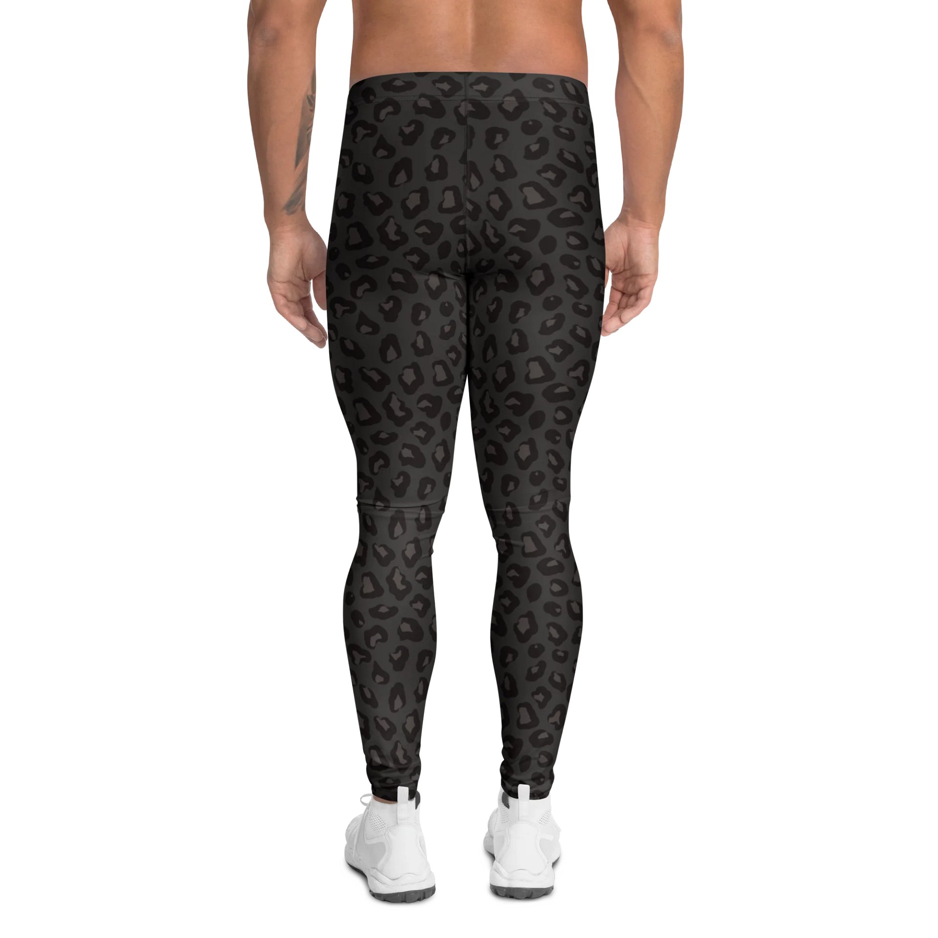 Trendy Bold Black Leopard Print Men's Leggings product image (2)