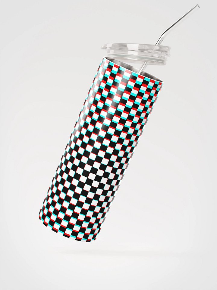 Checkered Anaglyph Stainless Steel Tumbler product image (1)