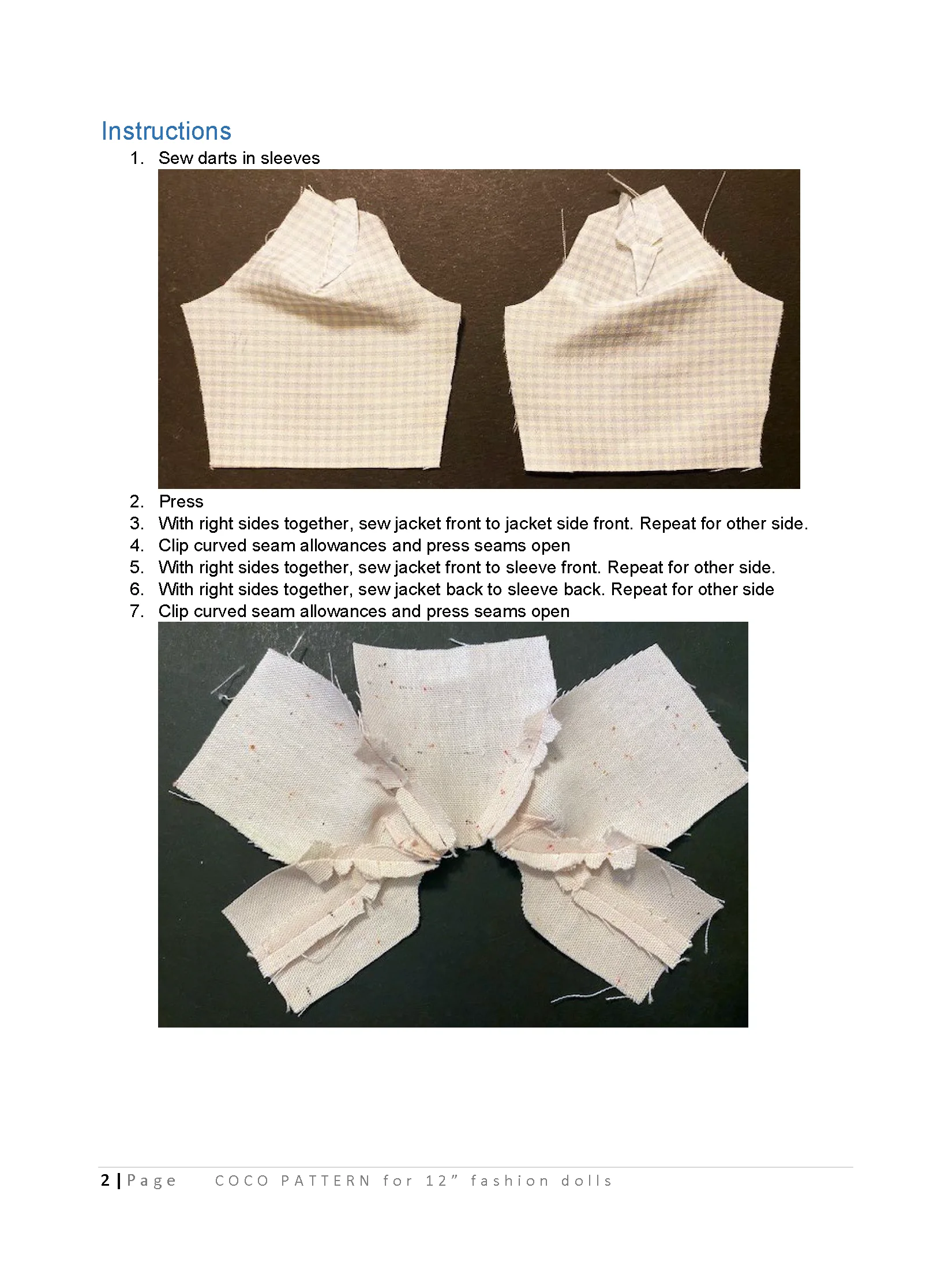 Coco sewing pattern for 12" fashion dolls product image (3)