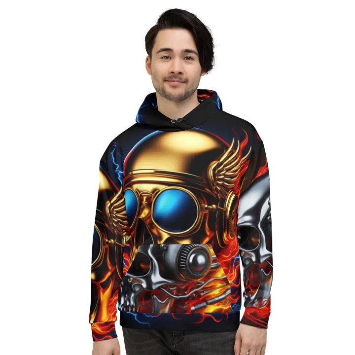 Electric Skull Vision - Unisex Skull Hoodie #56 product image (2)