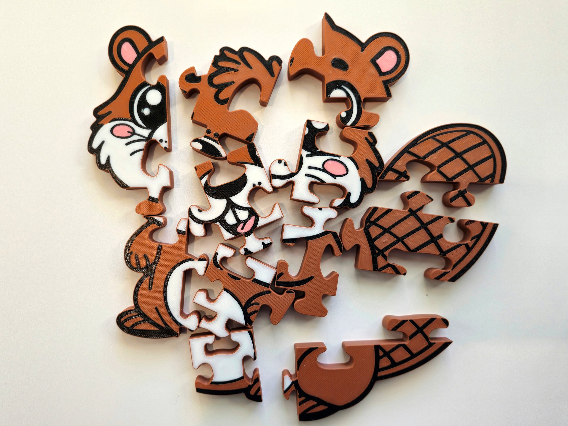 Beaver Jigsaw Puzzle, 3D-Printed Educational Toy for Kids, Preschool Learning, Toddler Floor Play product image (3)
