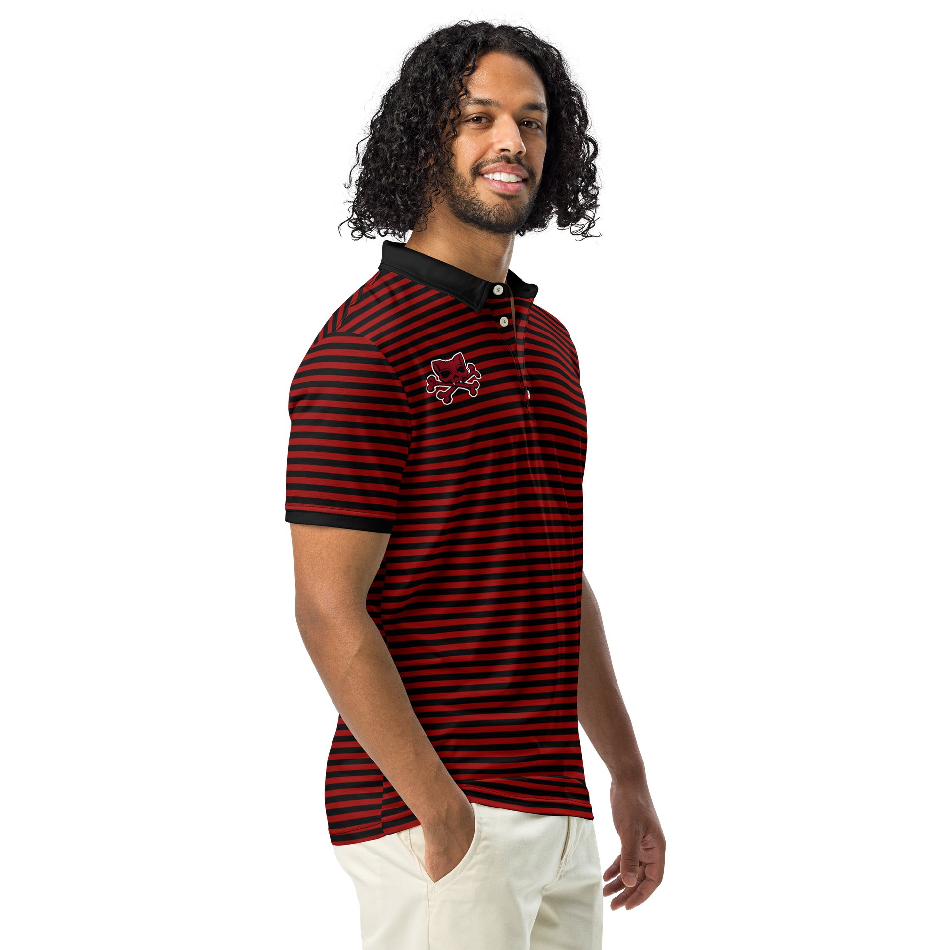 Red and Blaque Red Kat Skull Polo product image (1)
