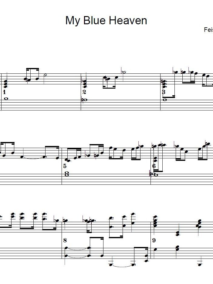 My blue heaven - Piano sheet music product image (1)