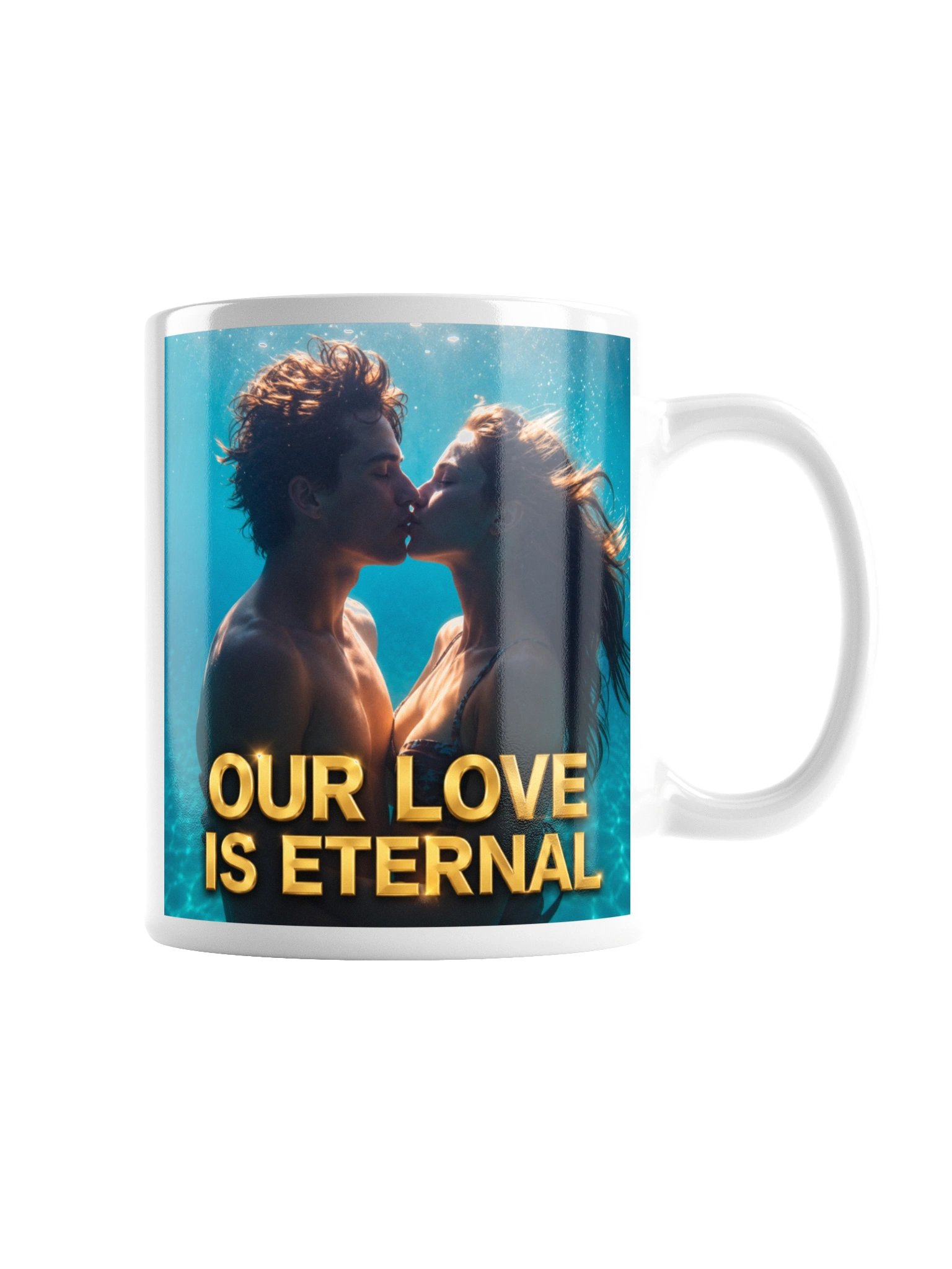 "Our Love Is Eternal Mug - Romantic Underwater Couple Coffee Cup" product image (2)