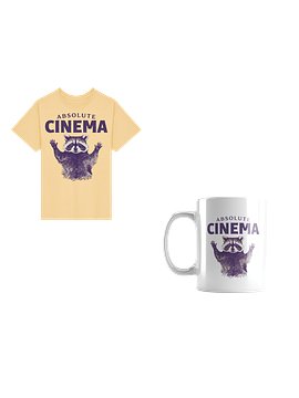 Absolute Cinema Raccoon Meme Bundle T-Shirt & Coffee Mug