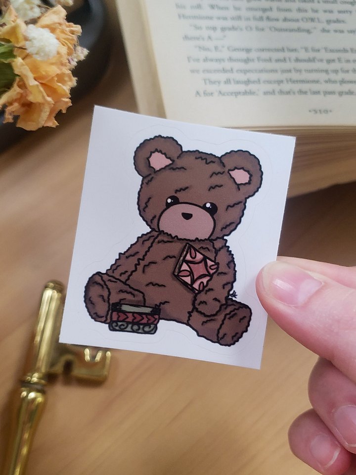 Bookish Teddy Bear - Sticker product image (1)