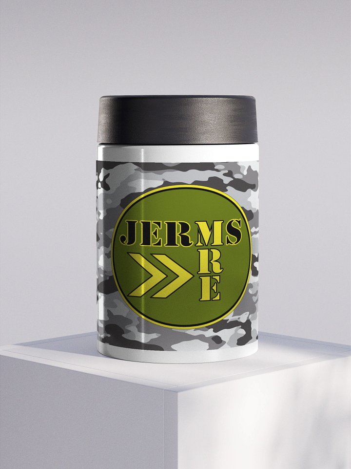 JermsMRE Winter Camo Steel Beer Koozie product image (1)