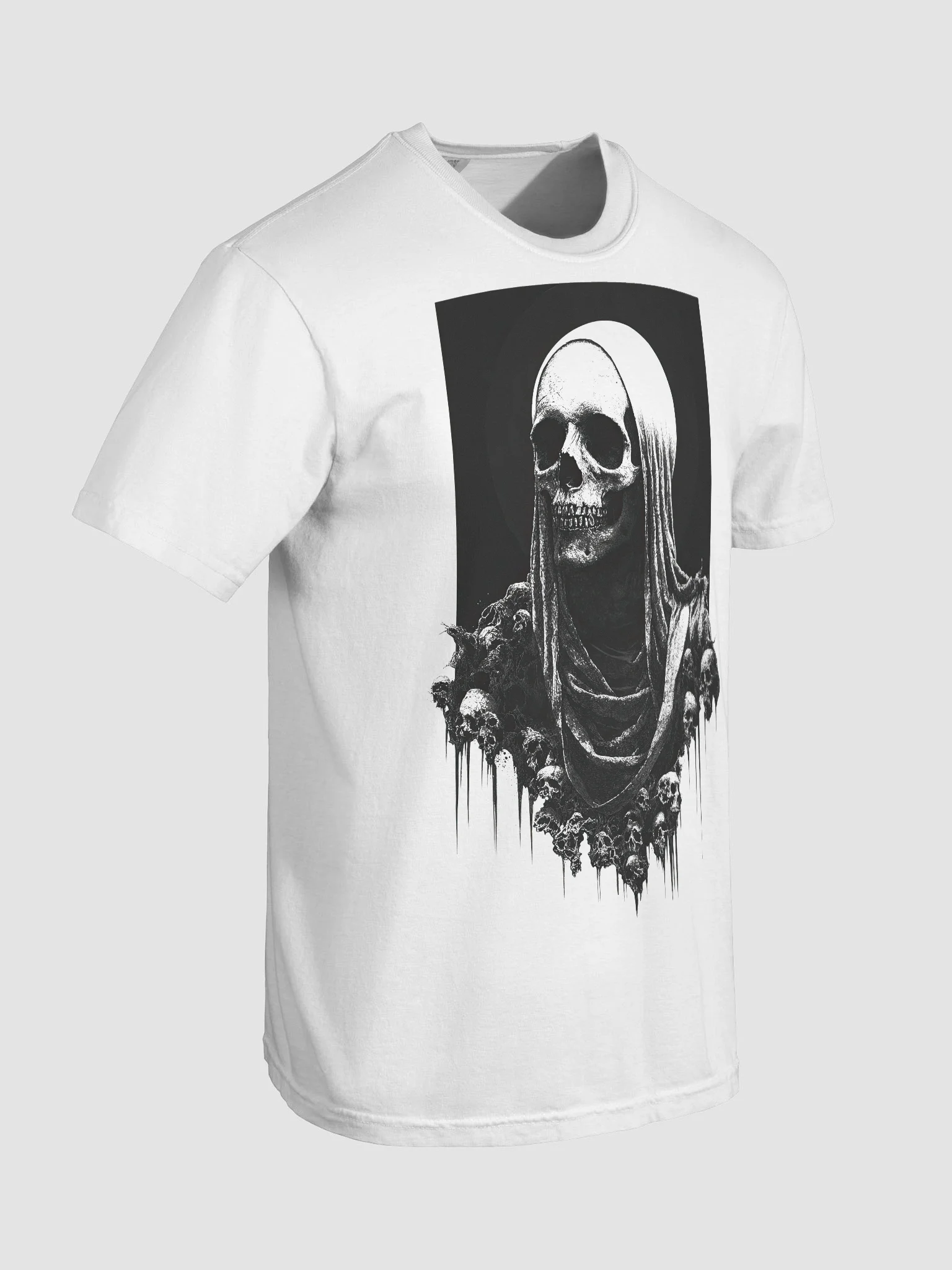 Skeletal Portrait Frame White Short-Sleeve Graphic T-Shirt product image (8)