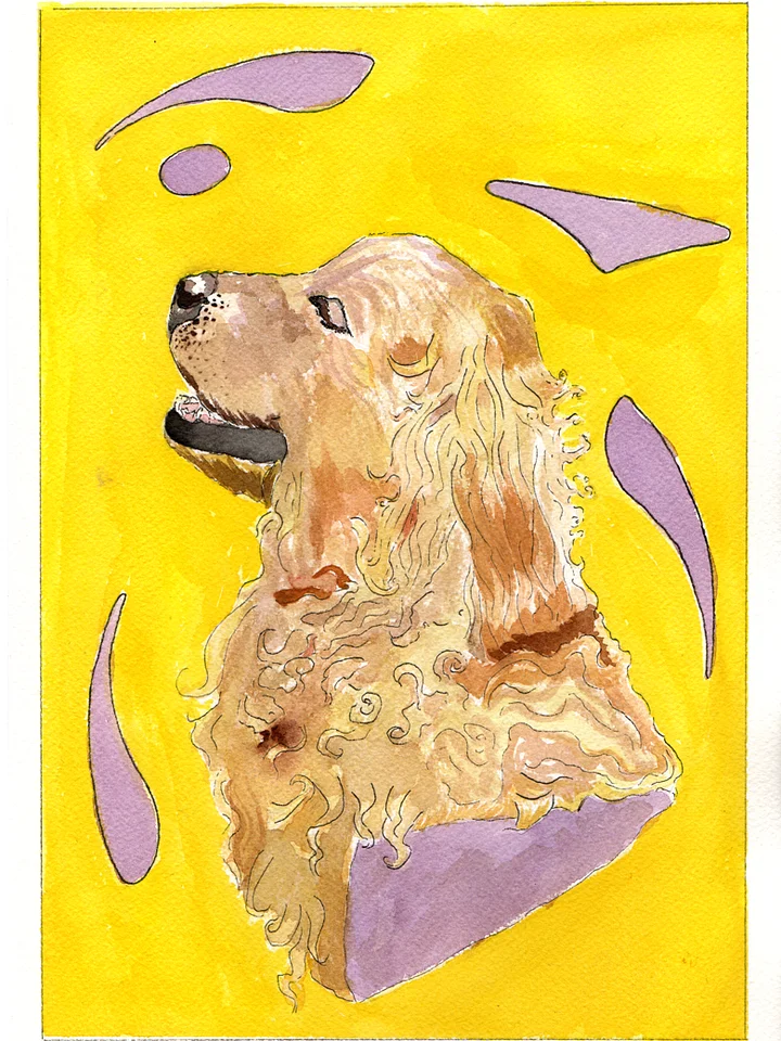 Watercolour and Ink Golden Retriever - A4 - Physical Item product image (1)