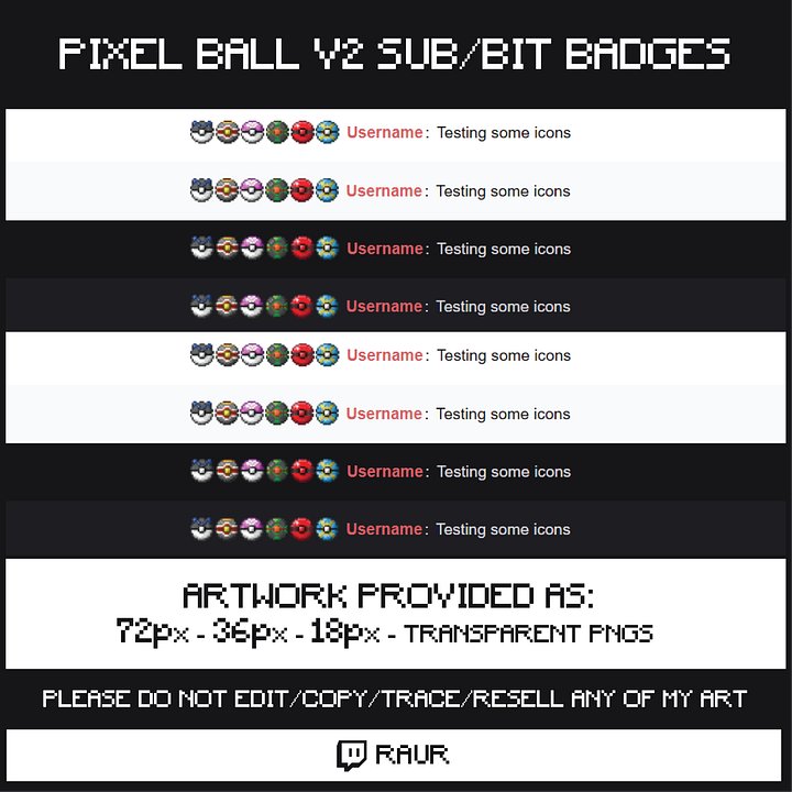 Twitch Pixel PBs V2 - Sub/Bit Badges product image (2)