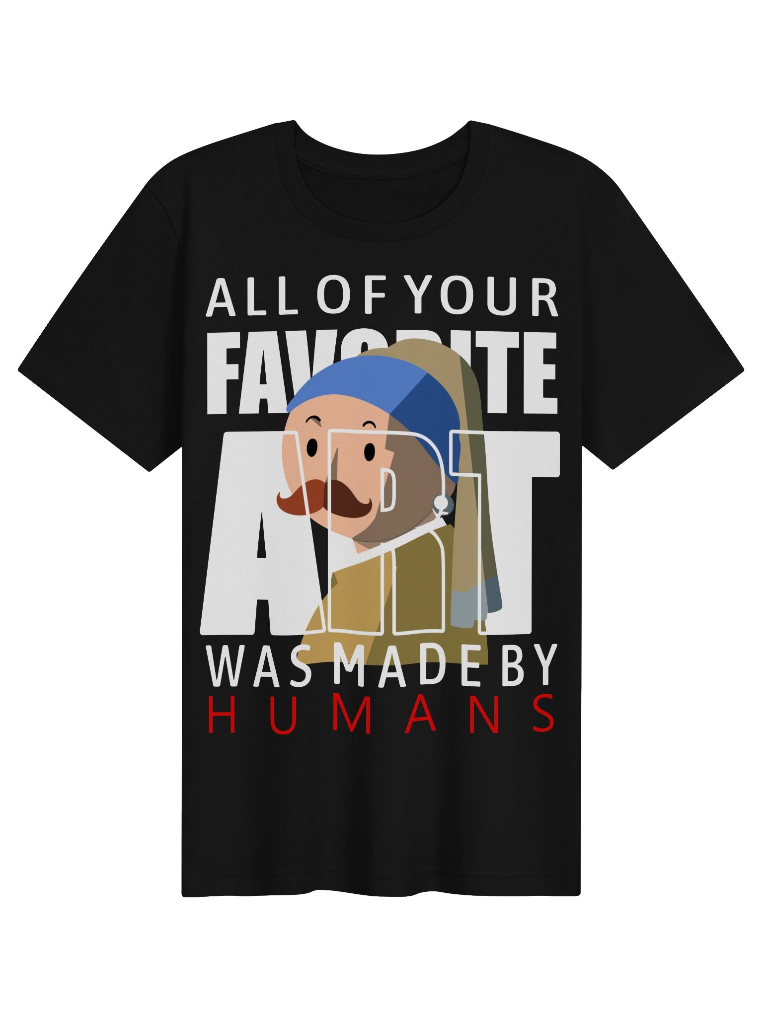 Famous Art Anti-AI T Shirt - Girl With A Pearl Earring product image (2)