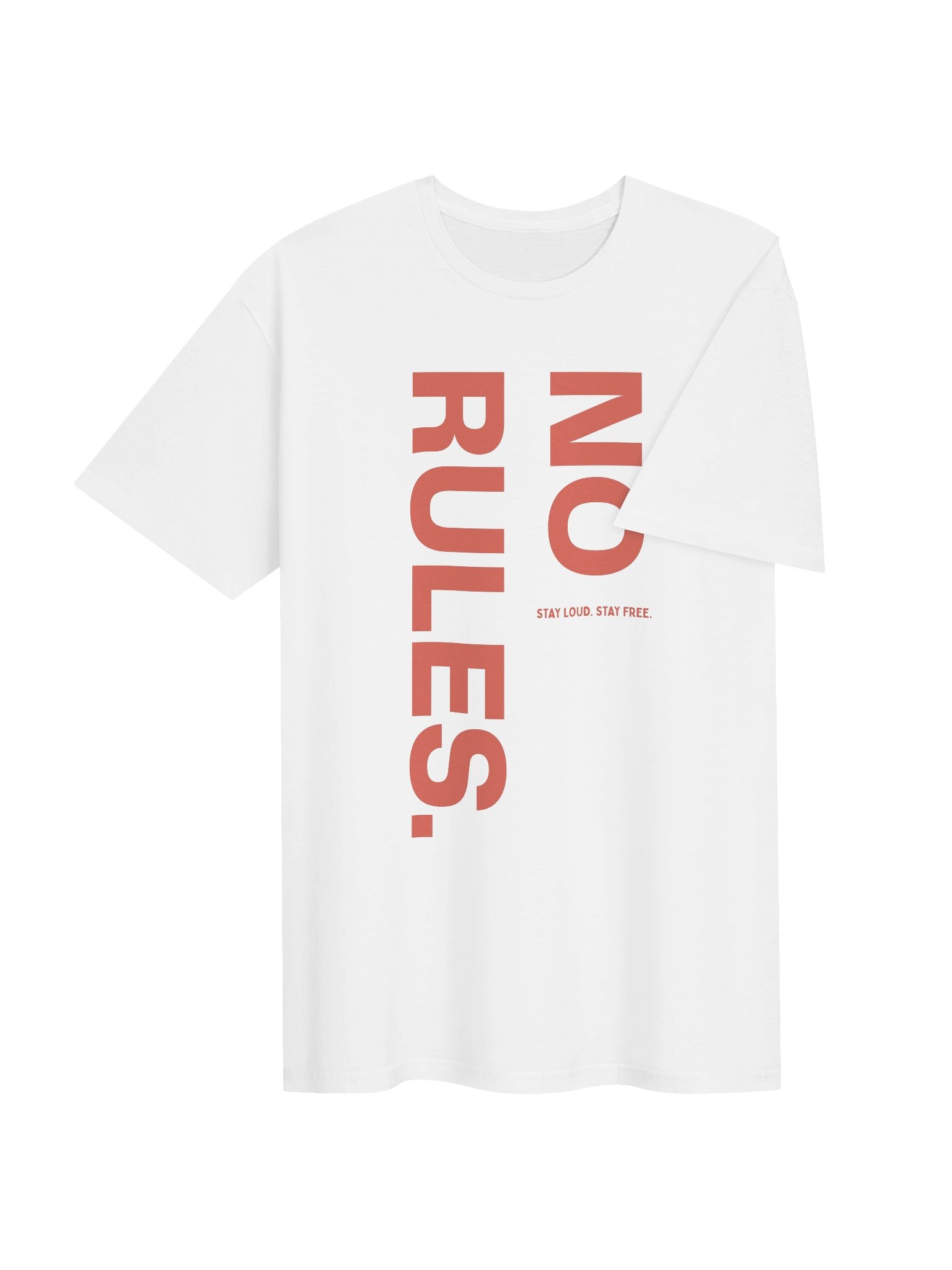 NO RULES Minimalist Graphic T-Shirt – WHITE product image (4)