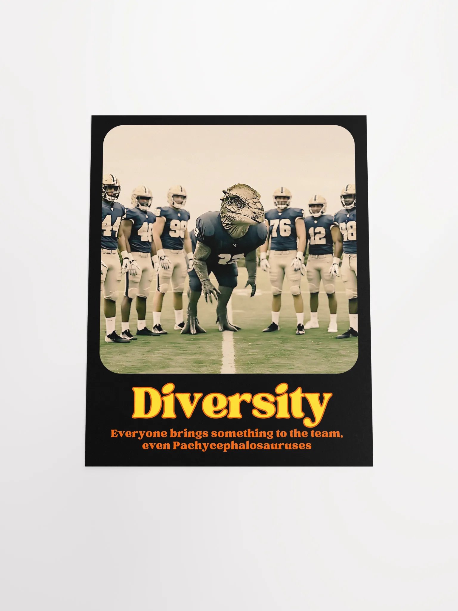 Diversity - Pachycephalosaurus Dinosaur Football Motivational Poster product image (10)