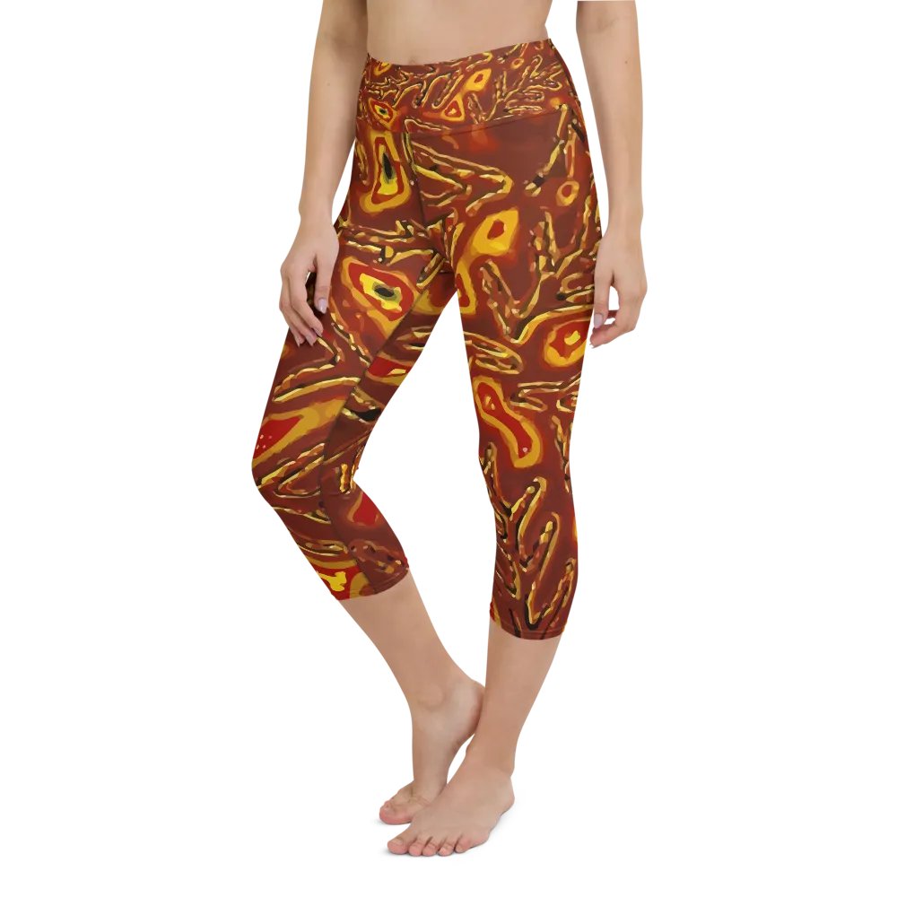Japanese Fiery Abstract Capri Yoga Leggings product image (7)