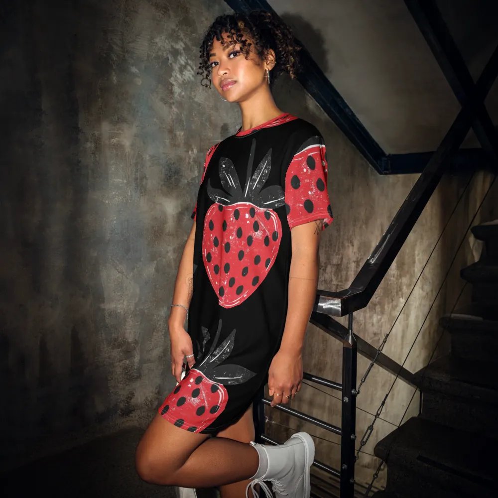 Strawberry Fields Delight Oversized T-Shirt Dress product image (1)