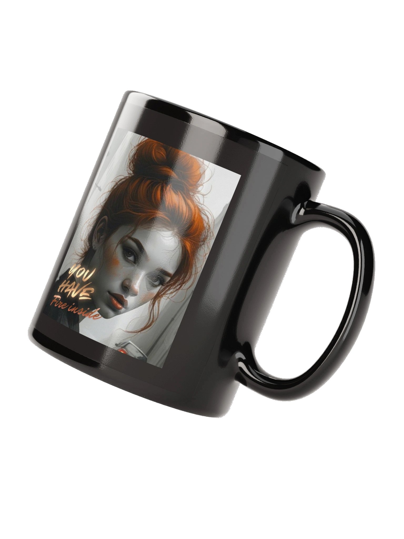 Mind Matter- You Have Fire Inside- Black Glossy Mug product image (4)