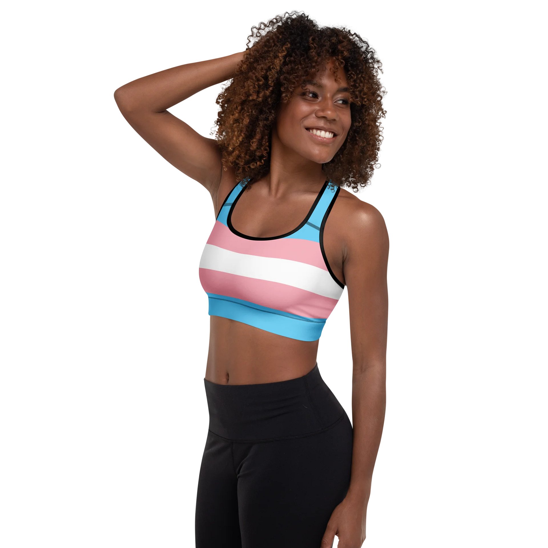 Trans Pride Flag Padded Sports Bra product image (5)