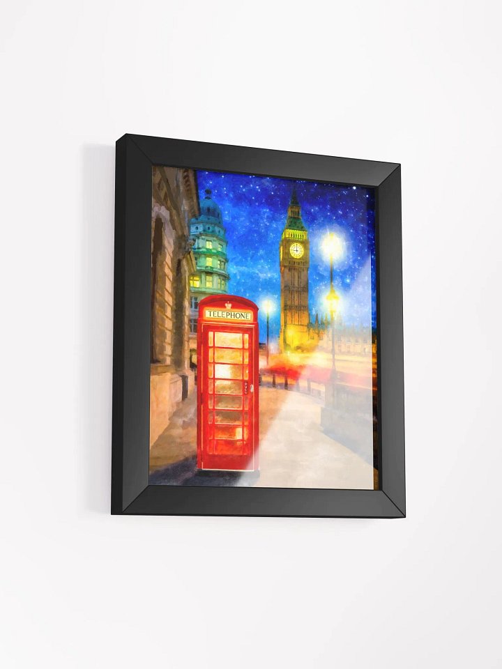 London Phone Box Art – Big Ben At Night Studio Framed Print product image (2)