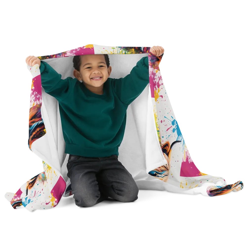 Multi Coloured Paint Splash Highland Cow Blanket product image (9)