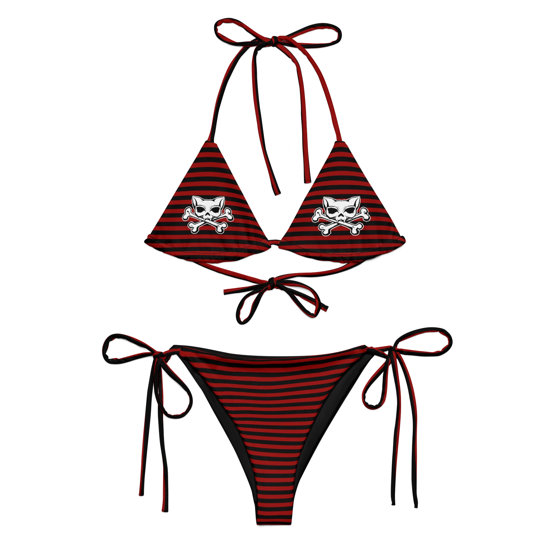 Blaque and Red Kat Skull Bikini product image (1)