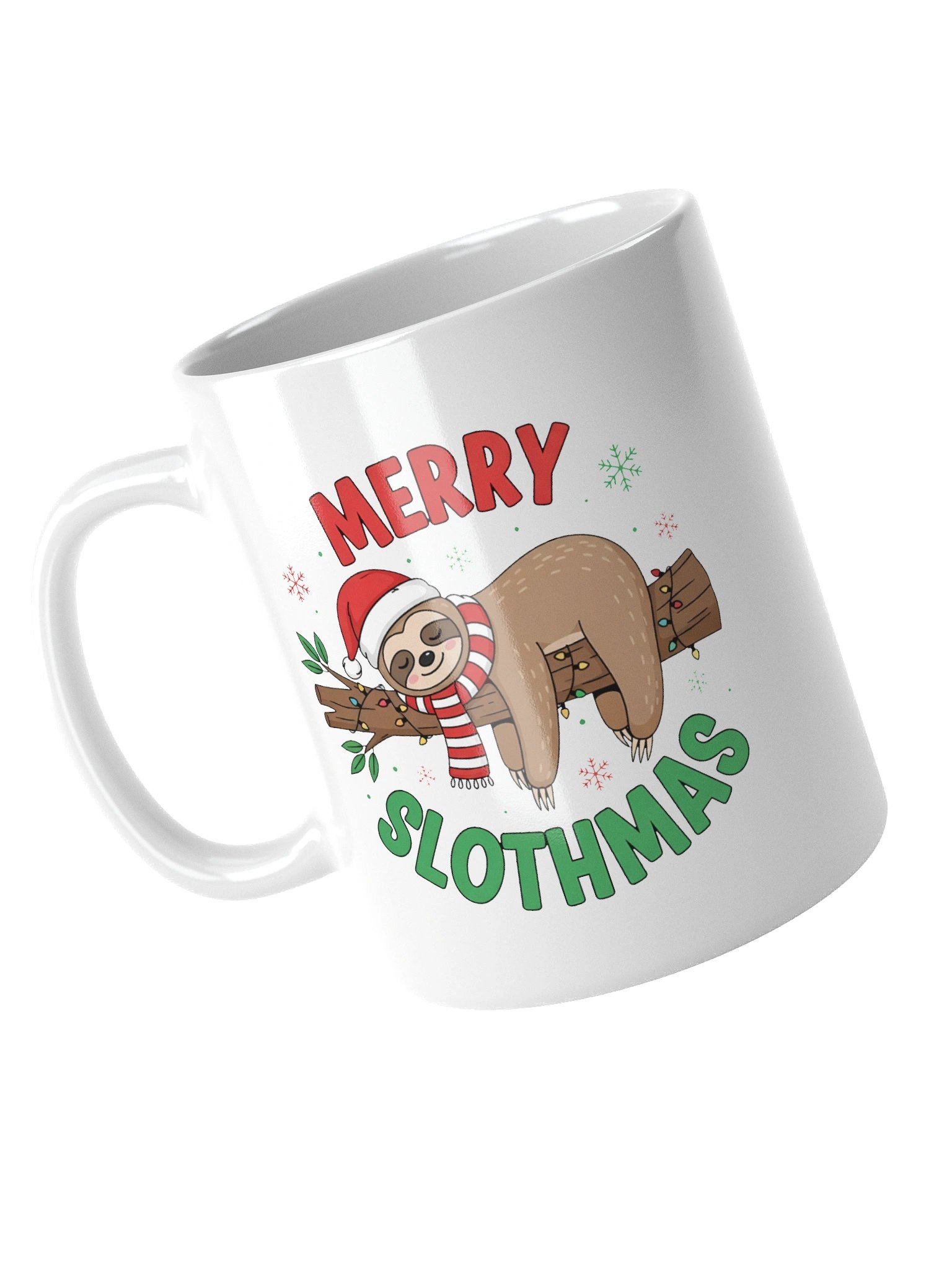 Merry Slothmas White Glossy Mug product image (10)