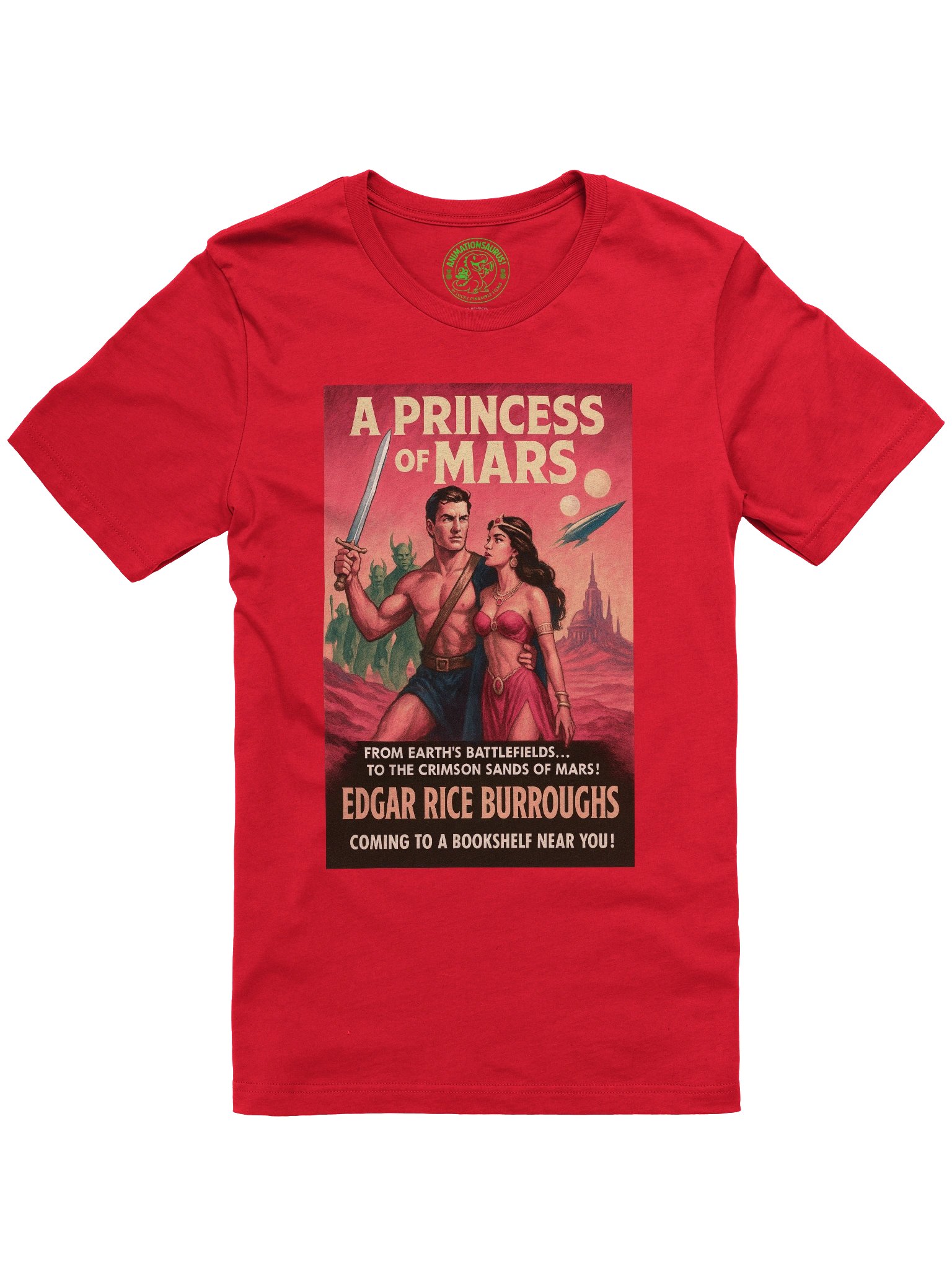 "A Princess of Mars" 1950's Faux Retro Film Poster Edgar Rice Burroughs Concert Tee Fit Unisex T-Shirt product image (1)
