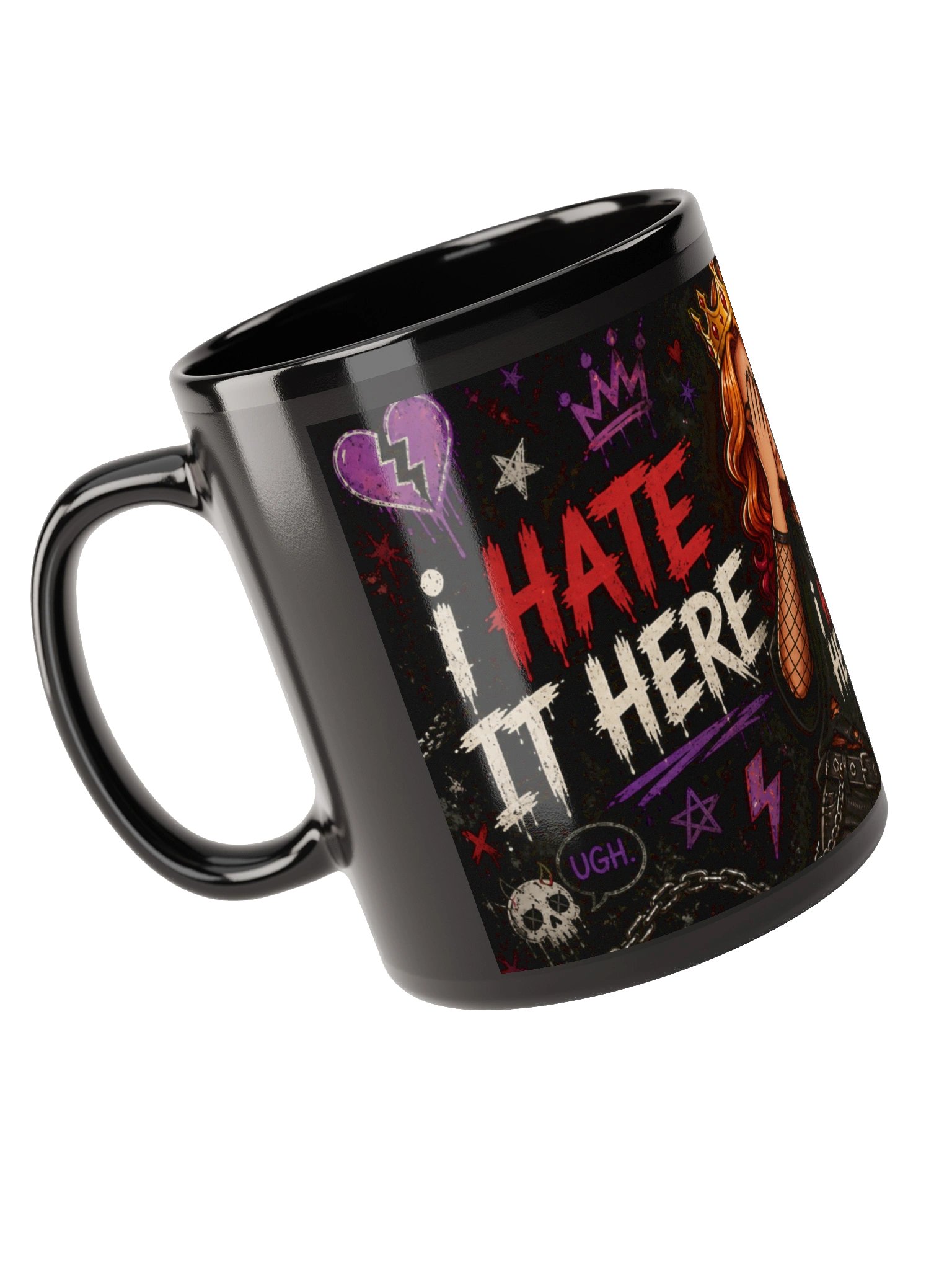 I HATE IT HERE — Black Glossy Goth Mug product image (9)