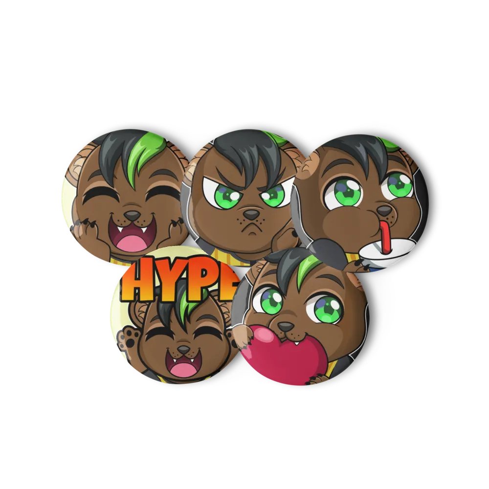 Bearly Emoting Pin Buttons Set product image (3)