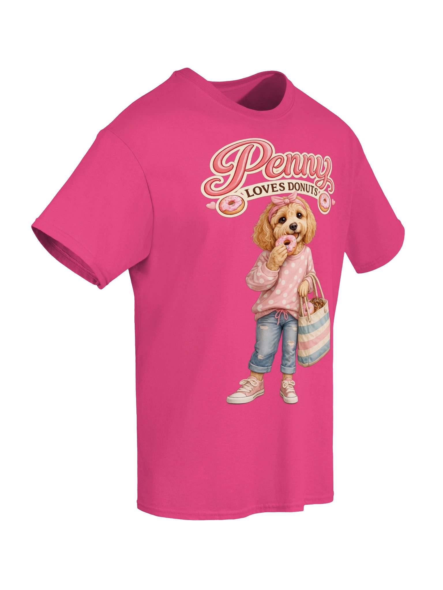 Penny Loves Donuts Cute Dog Adult Tee product image (6)