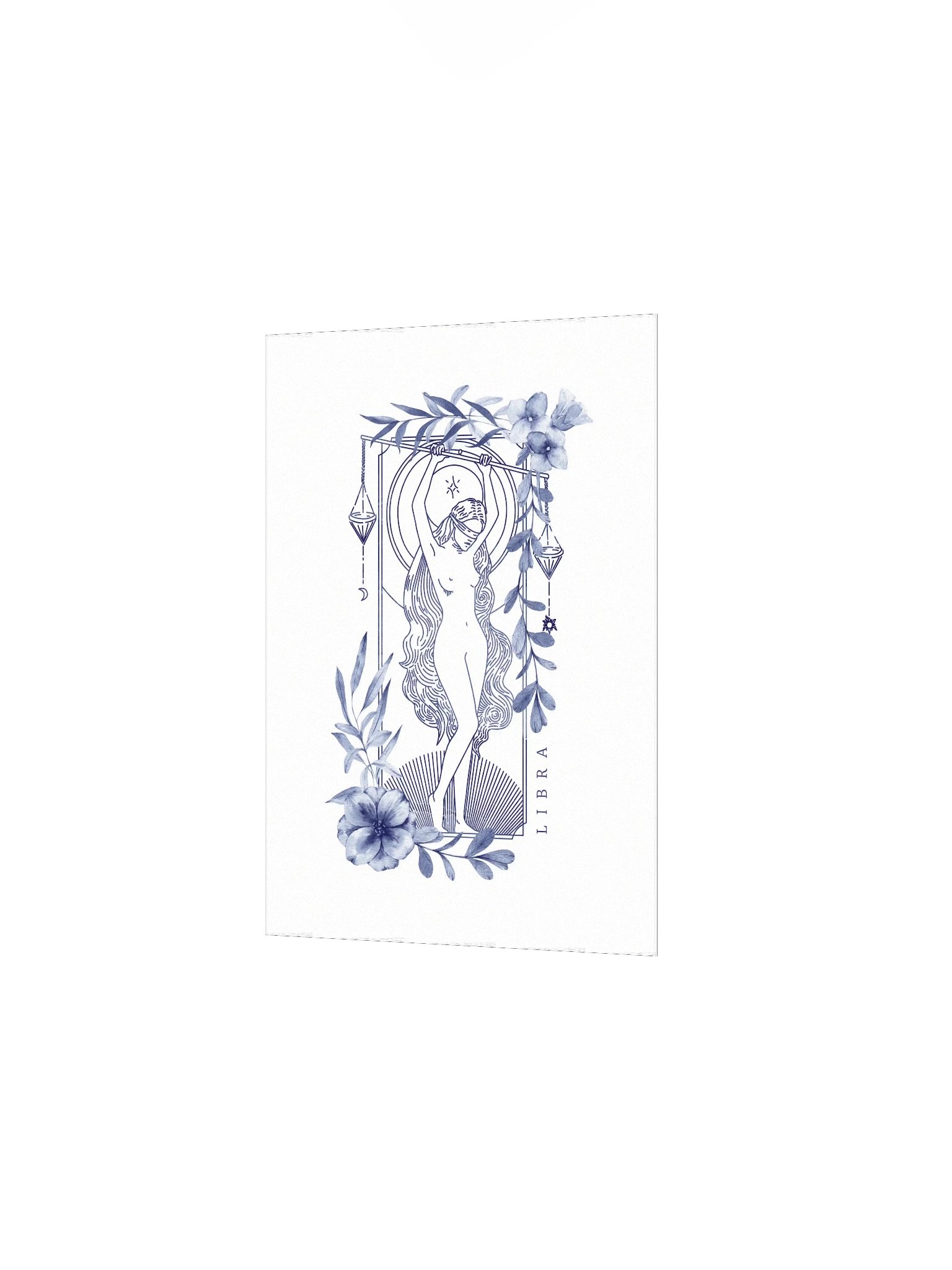 Libra Blue Line Art Zodiac Print product image (4)