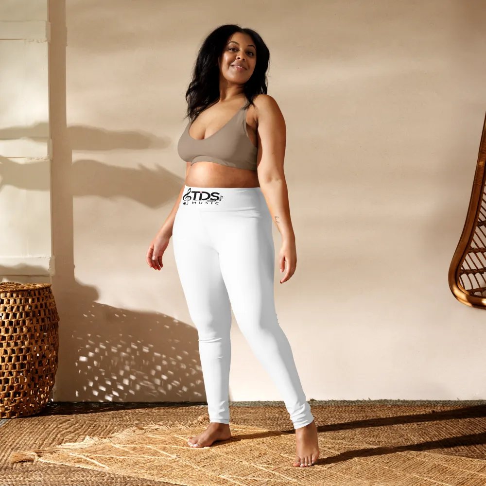 TDS Music Women's White High-Waisted Yoga Leggings product image (1)