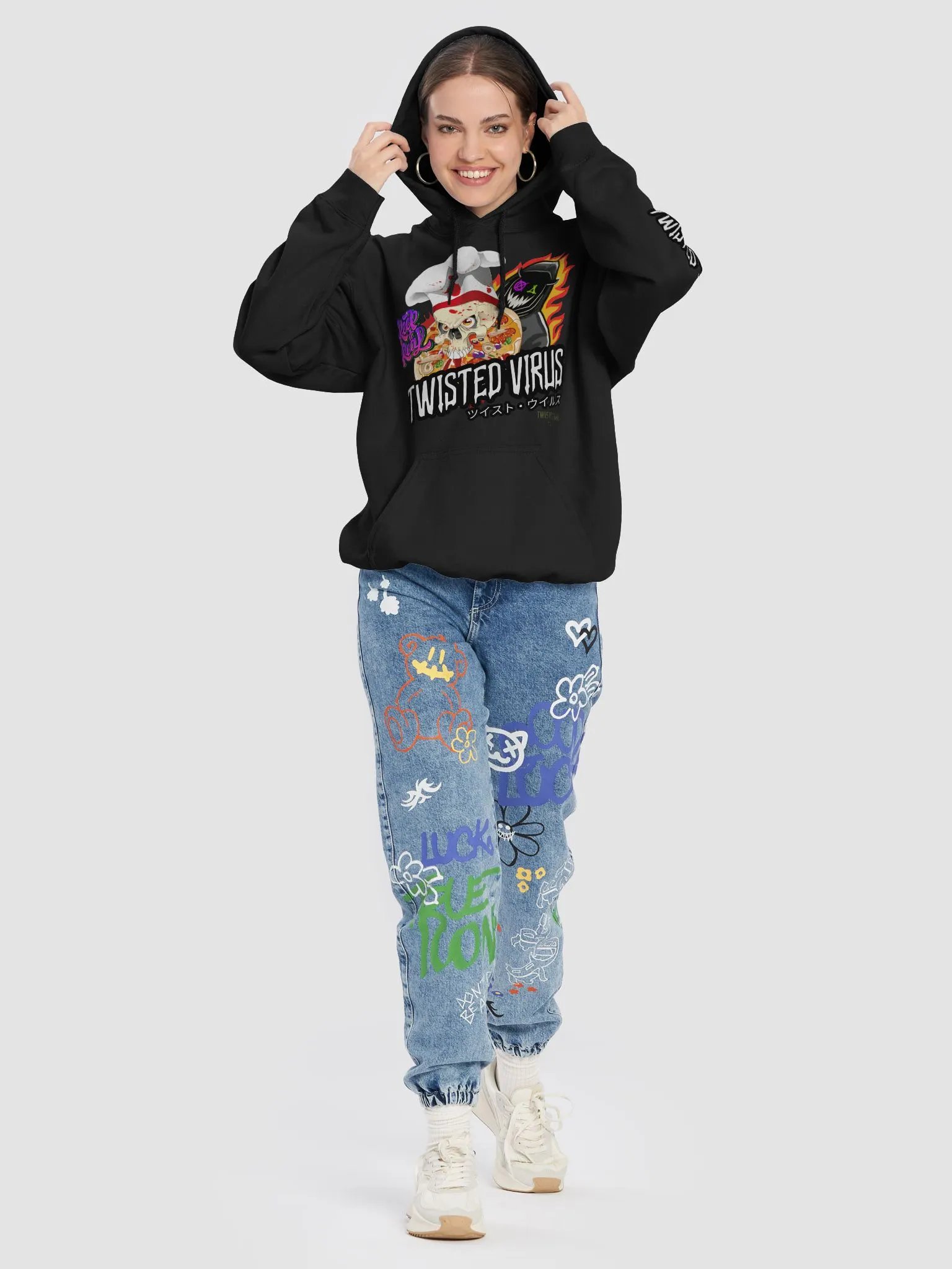 Twisted Virus: KEEP IT REAL Pizza Man Hoodie. product image (4)