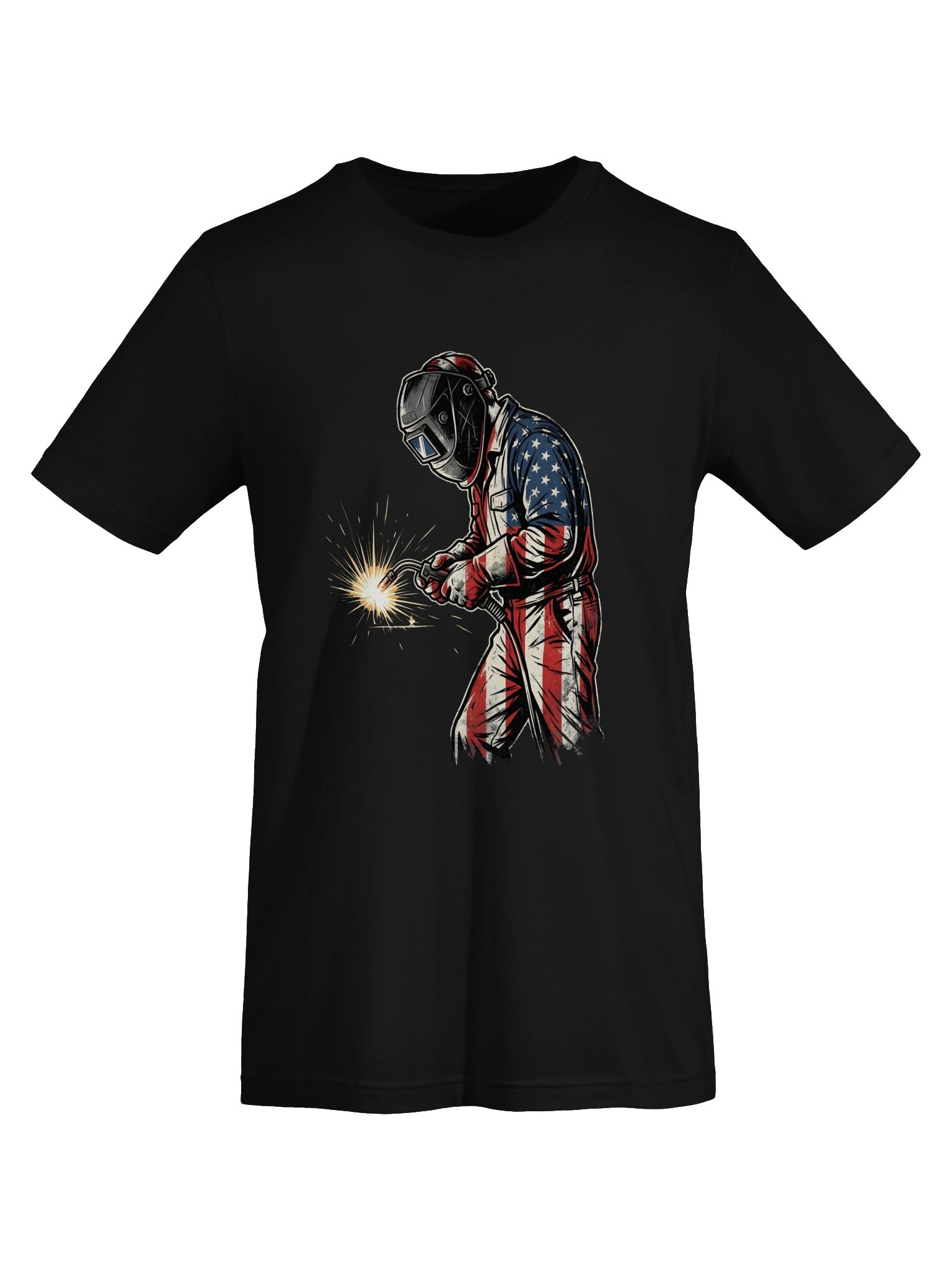 Patriotic American Welder T-Shirt | Vintage USA Flag Welding Tradesman Shirt product image (19)