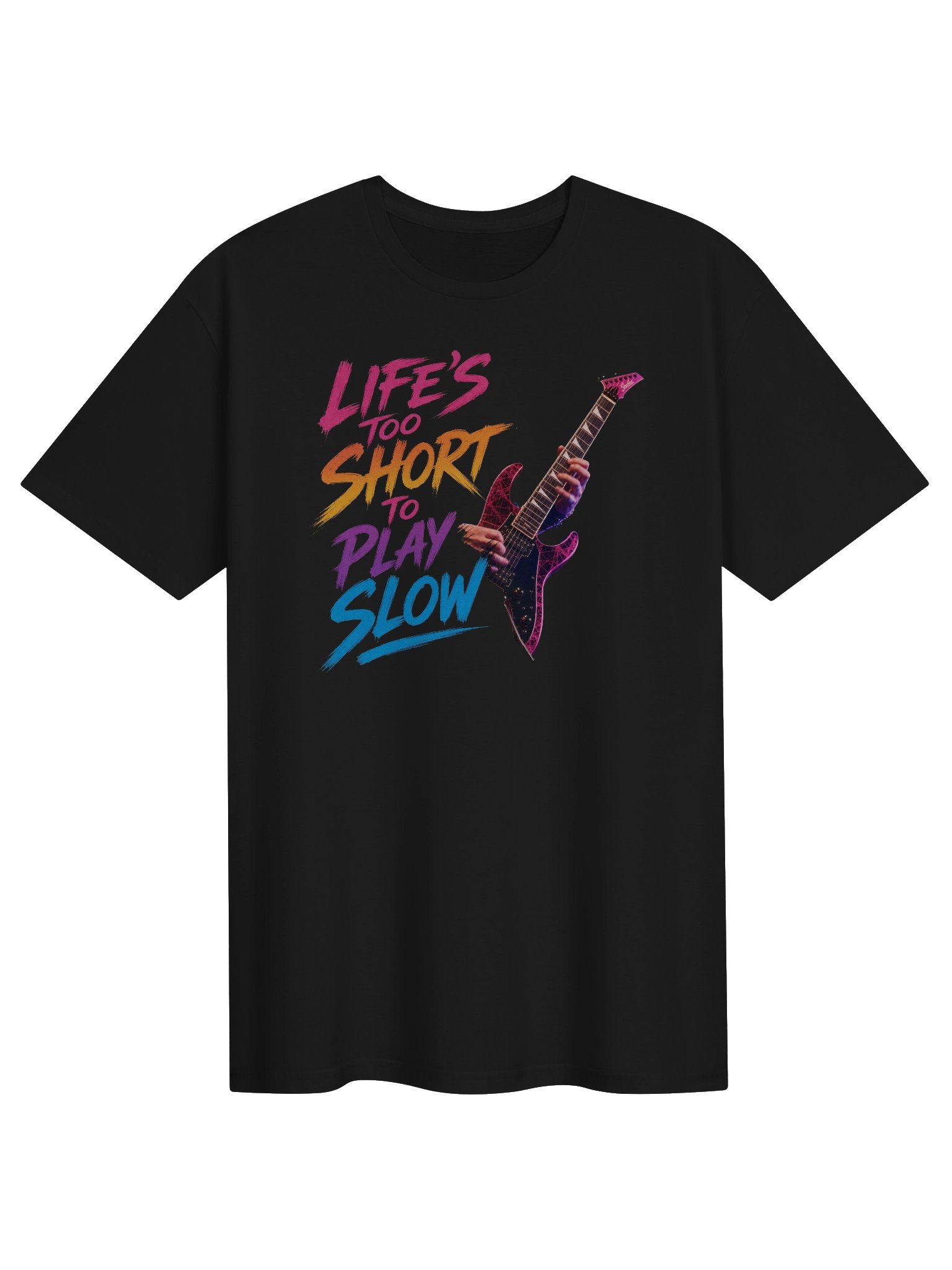 Life's too short to play slow - guitar t-shirt | funny guitar t-shirts product image (2)