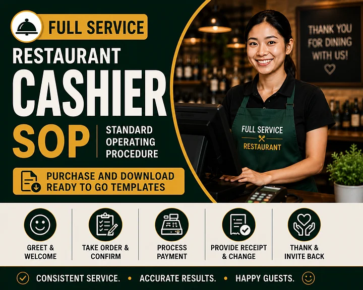 Full Service Restaurant CASHIER SOP product image (1)