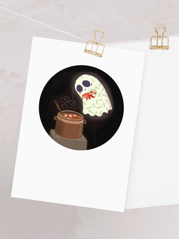 Little Ghost Chili Chef - Greeting Card product image (2)