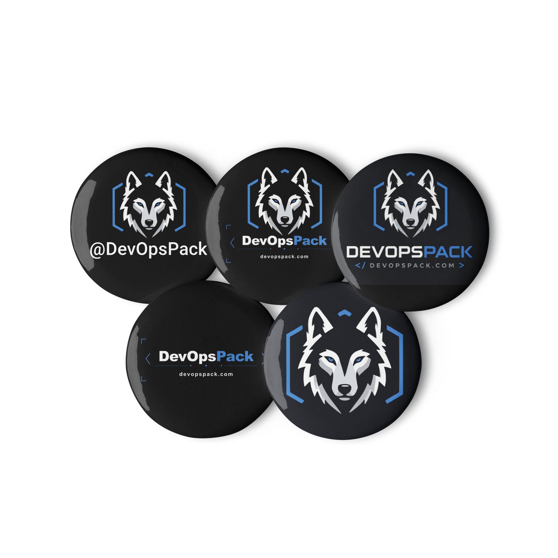 Blue Wolf Emblem Pin Button Set product image (3)