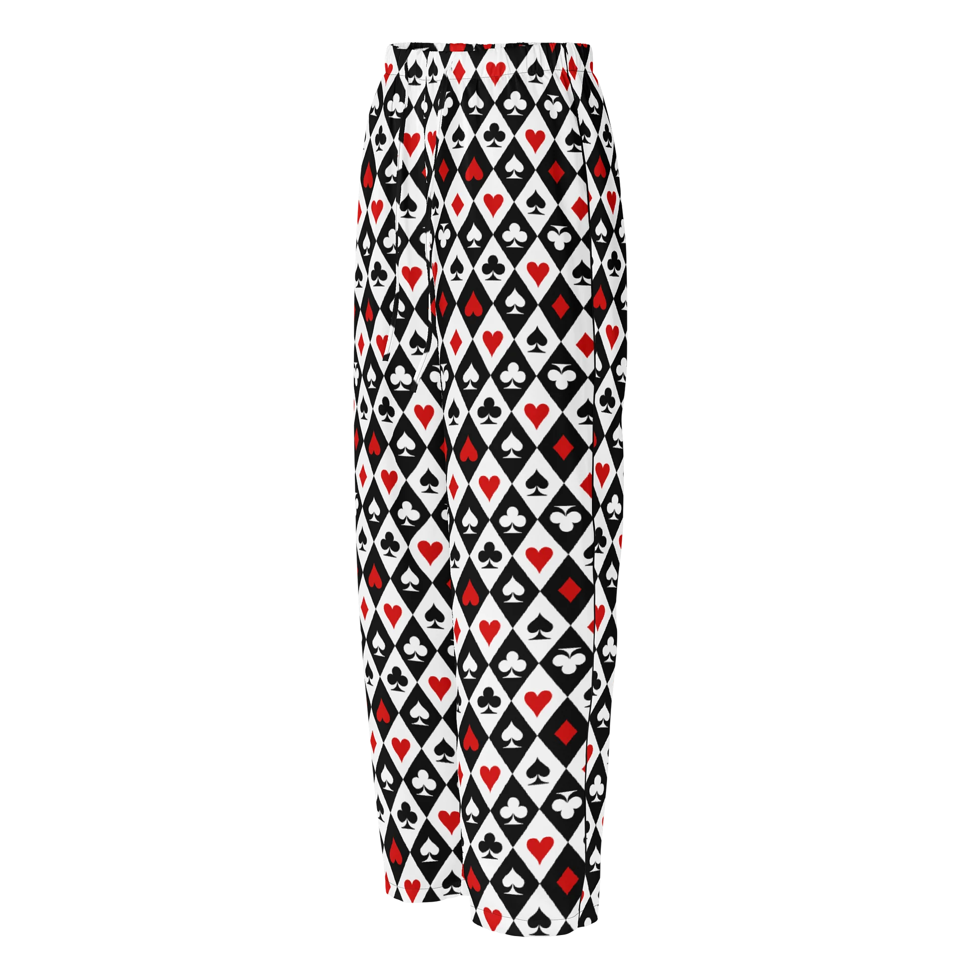 Retro Playing Card Suits Argyle All-Over Print Women's Pajama Pants product image (4)
